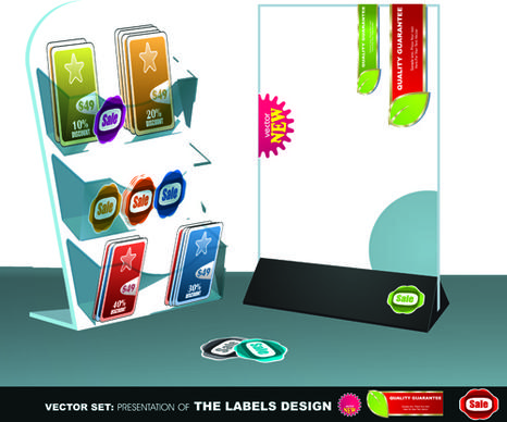 presentation of labels design vector set