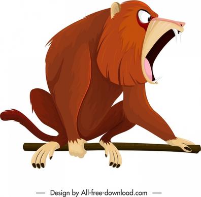 primate icon cynocephalus species sketch cartoon design