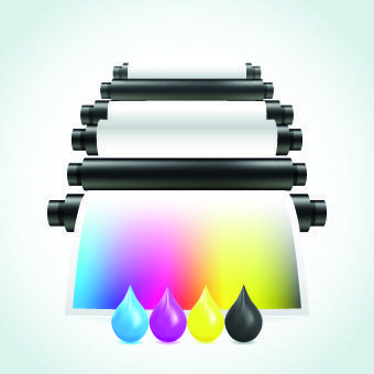 printer cmyk design vector