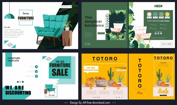 product promotion leaflet templates furniture agriculture products sketch