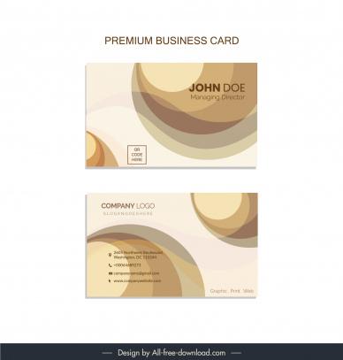 professional business card template elegant curves circles abstraction