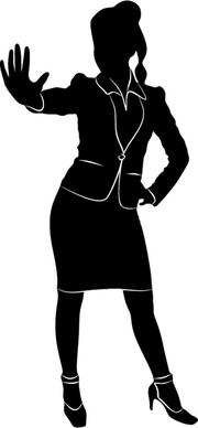 professional women vector silhouettes set