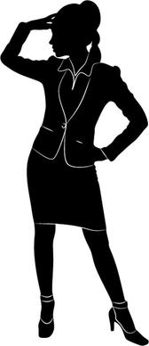 professional women vector silhouettes set