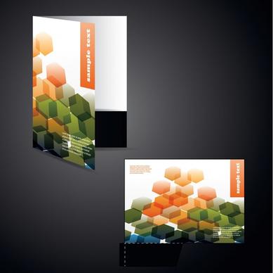 brochure cover template modern hexagonal decor 3d sketch