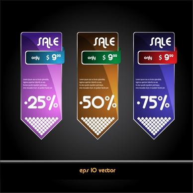 sale tag templates modern colored arrow shapes