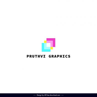 pruthvi graphics logo template colorful flat squares texts decor