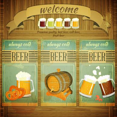 pub beer menu retro style vector