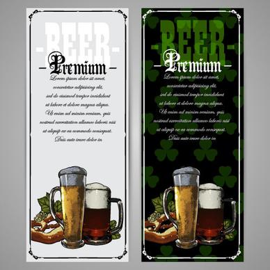 pub beer menu vintage styles vector