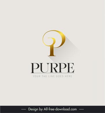 purpe gold logo template elegant flat modern text design 
