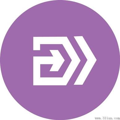 purple arrows icons vector