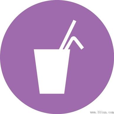 purple background beverage icons vector