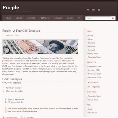 Purple Blog Template