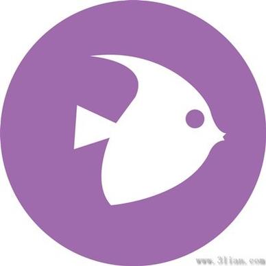 purple fish icon vector