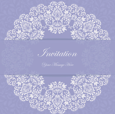 purple floral ornaments cards vector