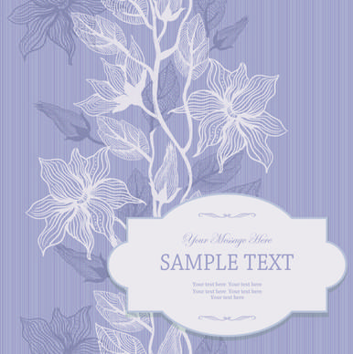 purple floral ornaments cards vector
