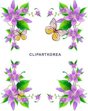 purple flower text box vector