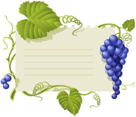 purple grape theme bulletin board vector