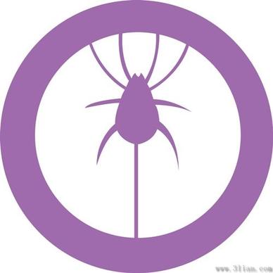purple insect icons vector