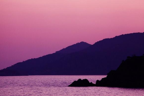 purple mountain sunset