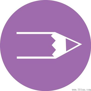 purple pencil icon vector