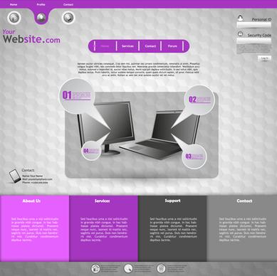 purple style business website creative template vector