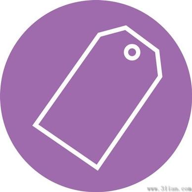 purple tag icon vector