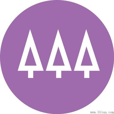 purple tree icon vector