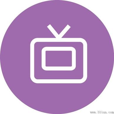purple tv icon vector