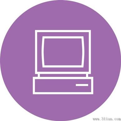 purple tv icon vector