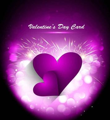Purple Valentines Day greeting card