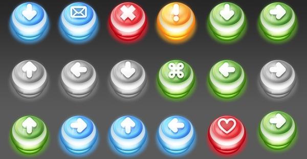 Push Down Buttons icons pack
