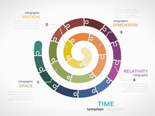 puzzle infographics template vector