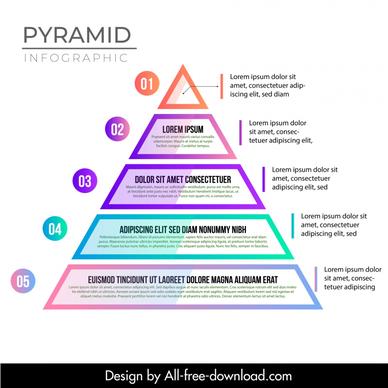 pyramid chart infographic template elegant flat triangles layers