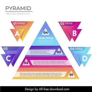 pyramid chart infographic template elegant modern geometric shapes