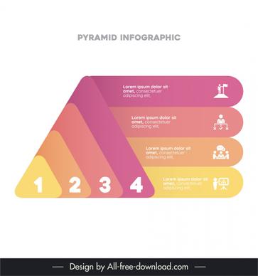 pyramid infographic template elegant modern triangle shapes