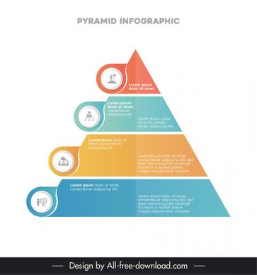 pyramid infographic template modern dyanmic 3d 