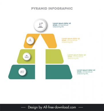pyramid infographic template symmetric geometry arrow
