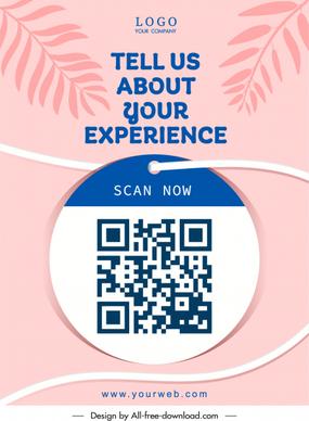 qr code banner template hang tag leaves decor