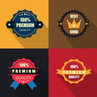 quality assurance badges icons colorful circles shapes isolation