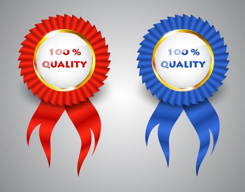 quality assurance round label sets with ribbon