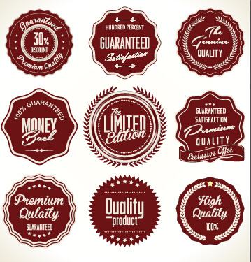 quality label with badge vintage style vector