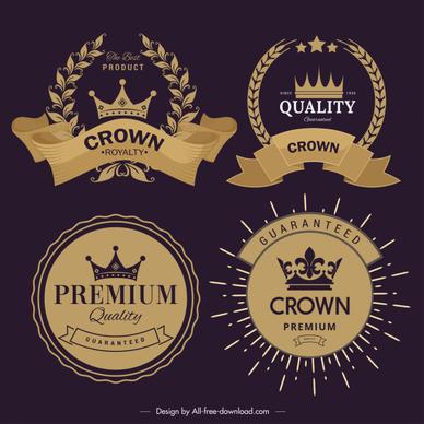 quality logo templates classical elegant dark golden design