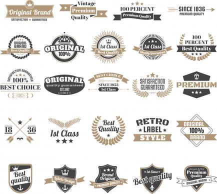 quality logo templates collection elegant retro shapes decorr