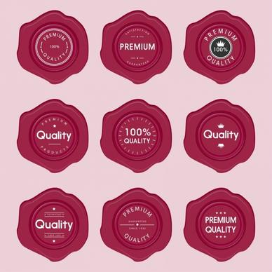 quality promotion seals collection red circles design