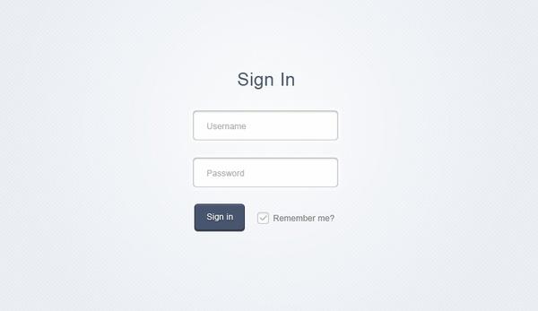 Quick Sign-In Form PSD