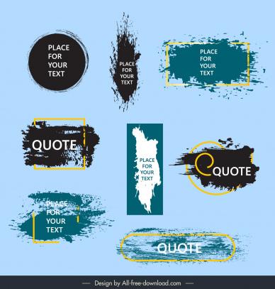  quote box frames templates collection dynamic grunge handdraw geometry