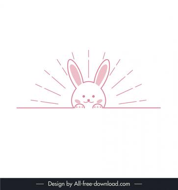 rabbit cute line art template cute cartoon sketch symmetry handdrawn design 