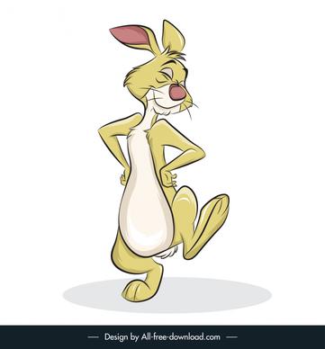 rabbit dancing in my friends tigger pooh cartoon icon colored dynamic design