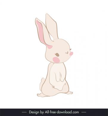 rabbit icon cute handdrawn outline 