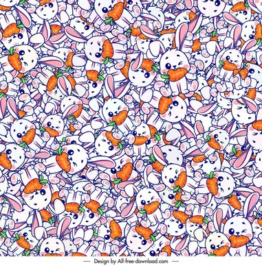rabbit pattern template cute messy cartoon doodle